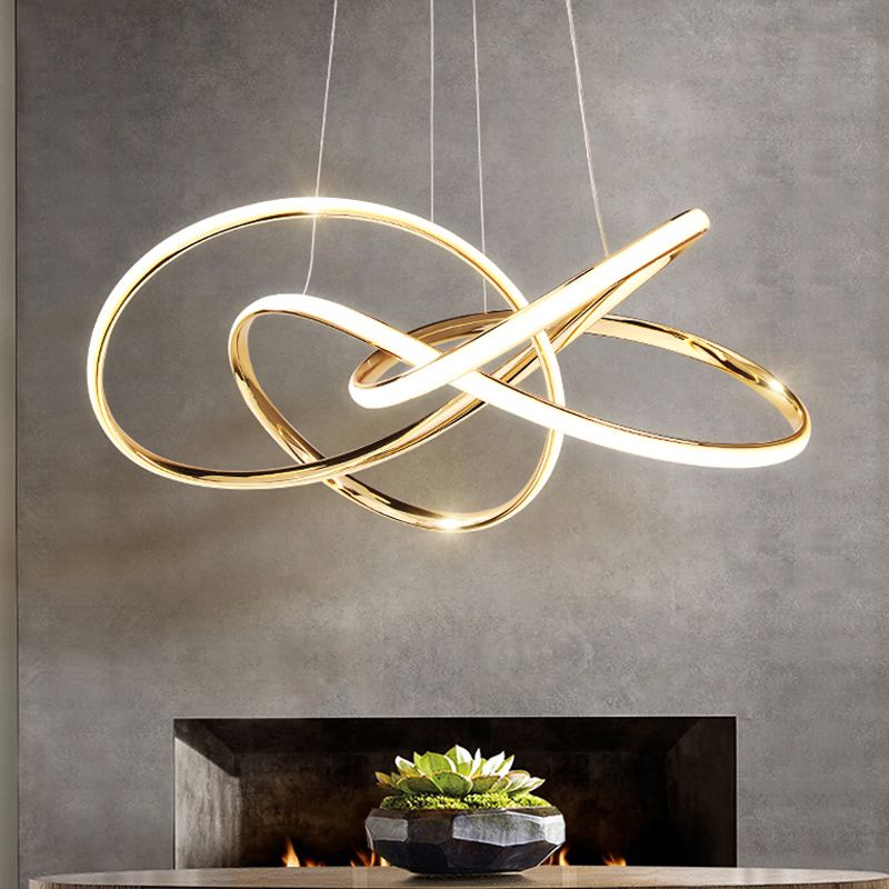 Modern Chandelier Light Fixtures Twist 1-Light Suspension Pendant Lamps for Living Room