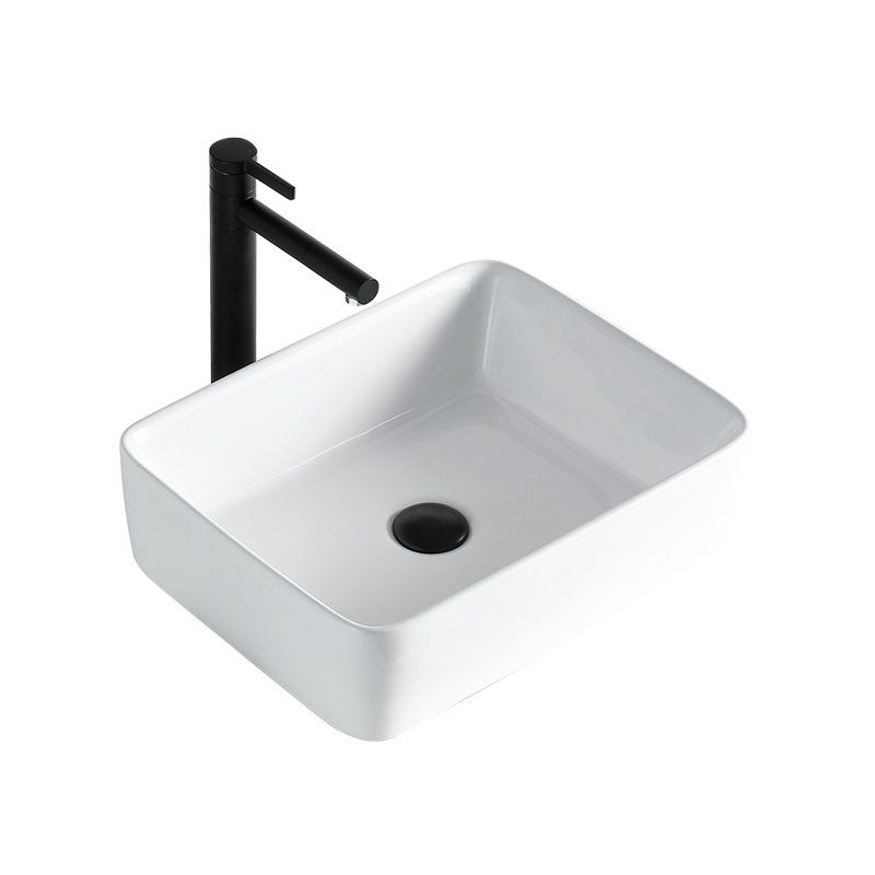 Contemporary Bathroom Sink Porcelain Rectangular Vessel Sink(Not Including Faucet)