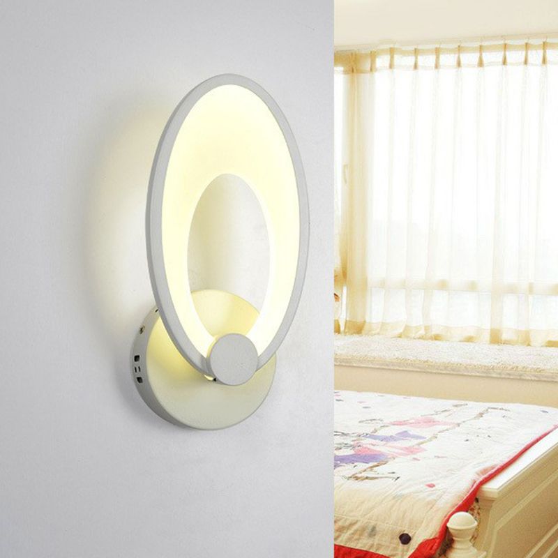 Rabbit Ear LED Wall Lighting Contemporary Acrylic Bedroom Sconce Light Fixture in White