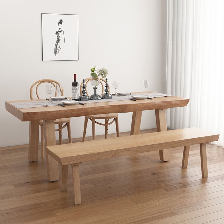 Modern Style Rectangle Dining Table Wood Table with Wood Legs for Home
