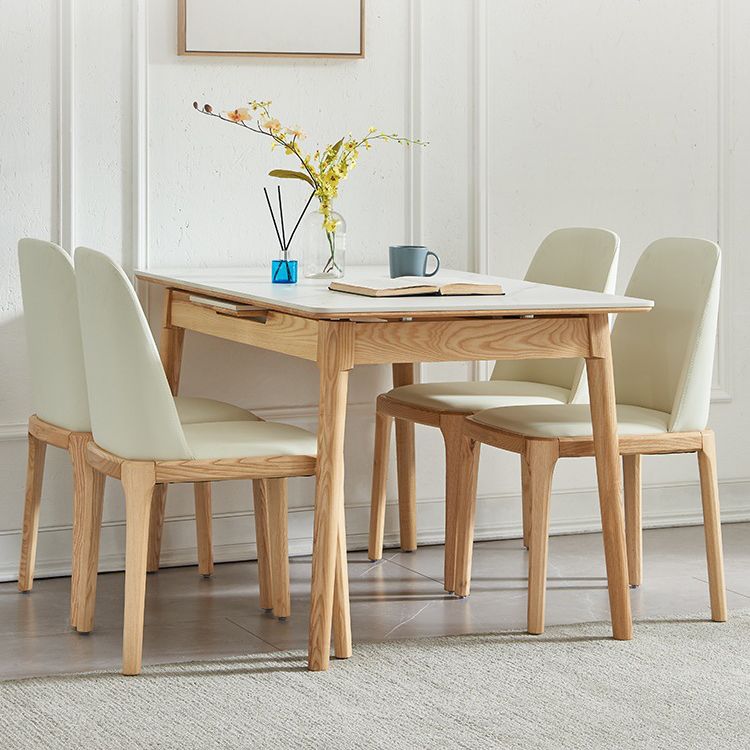 Solid Wood Kitchen Dining Side Chairs Parsons Chair in White