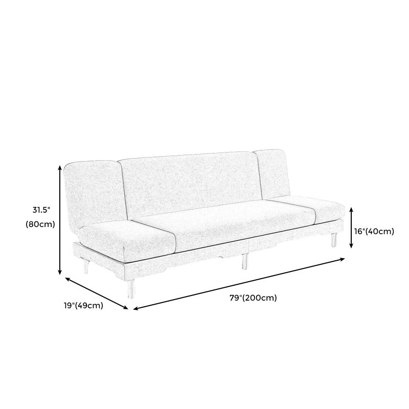 Modern Wood Legs Sofa 2/3 Seater Armless Convertible Sleeper Sofa