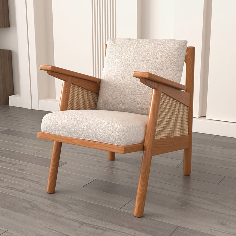 Tropical Living Room Sofa with Loose Back and Square Arm in Linen