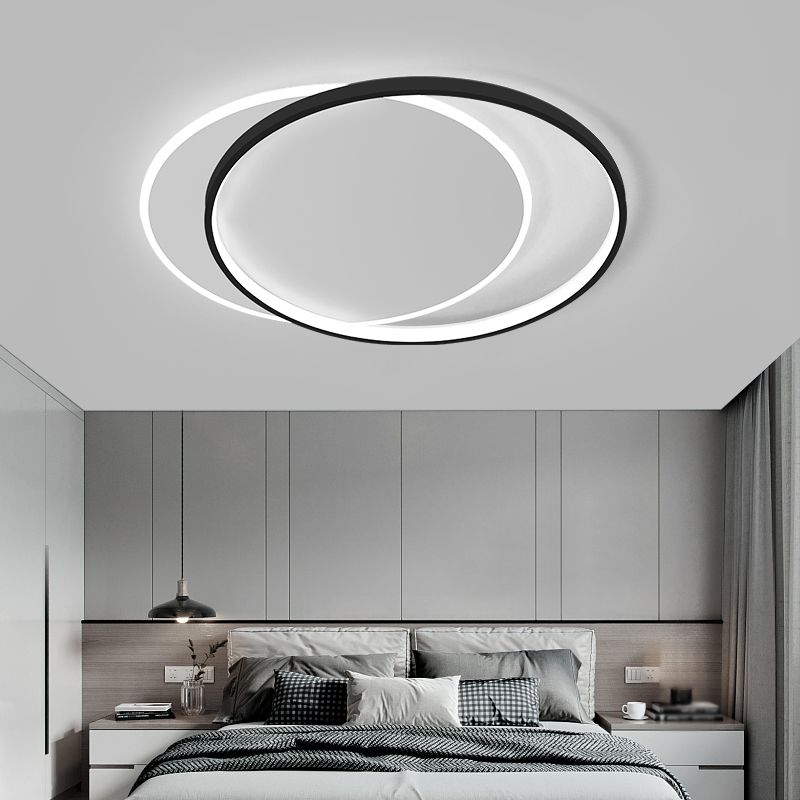 Double Ring LED Ceiling Light Fixtures Modern Flush Mount Light for Living Room