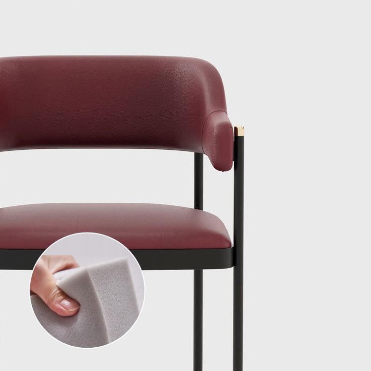 Contemporary Kitchen Dining Chair Upholstered Black Legs Arm Chair