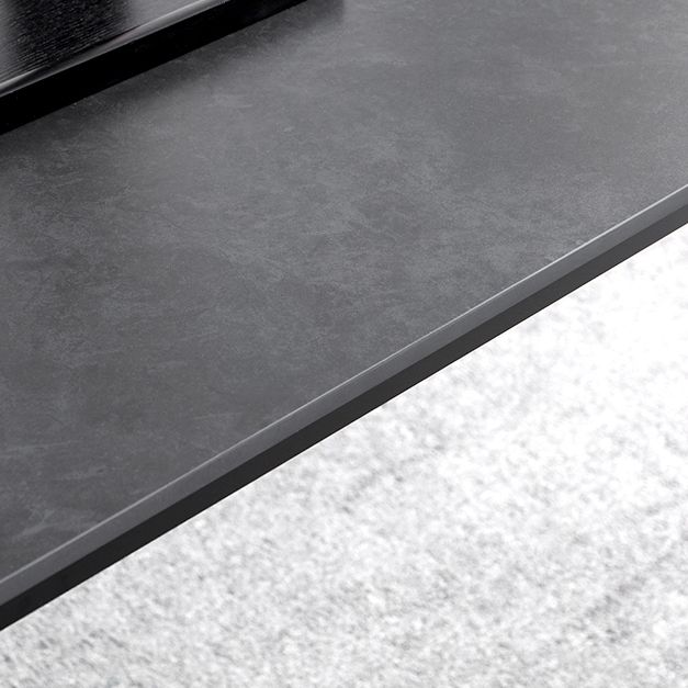 Modern Sintered Stone Dining Room Set with Rectangle Top and Black Base Dining Furniture for Kitchen