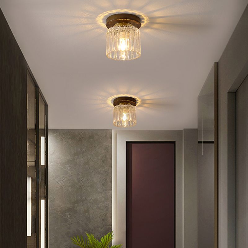 Single Brown Flush Mount Lighting Modernism Down Shaded Ceiling Light
