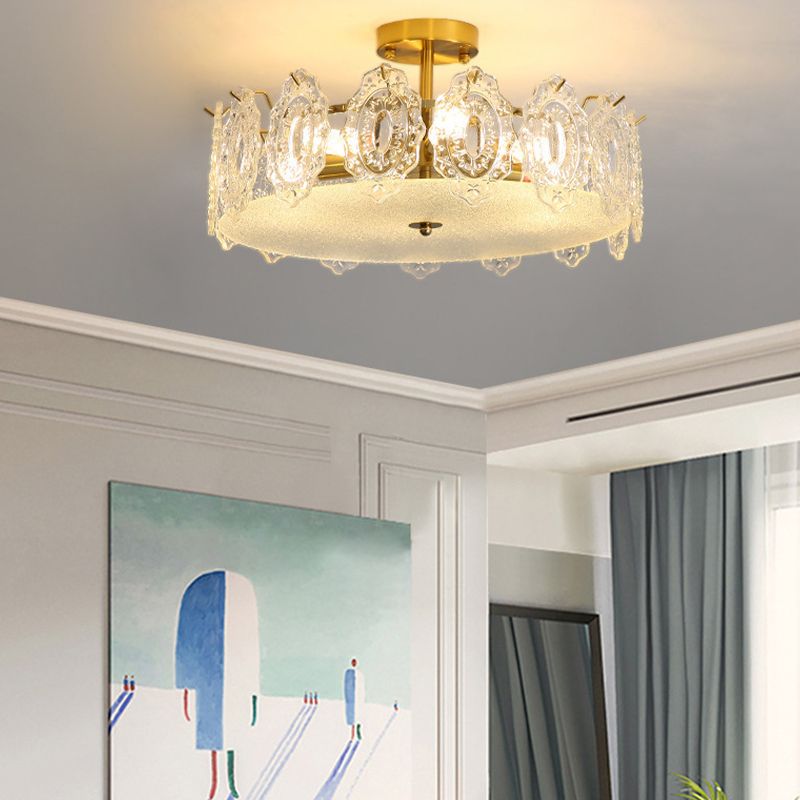 Modern Ceiling Light Household Glass Flush Mount Light Fixture for Bedroom