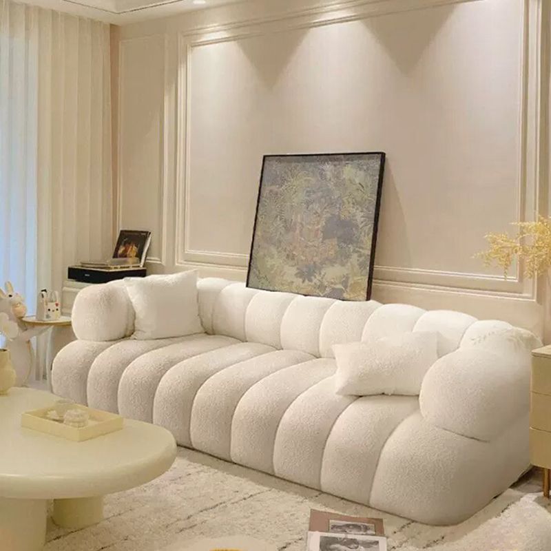 Sewn Pillow Back Sofa Northern European Recessed Arm Sofa with Pillows
