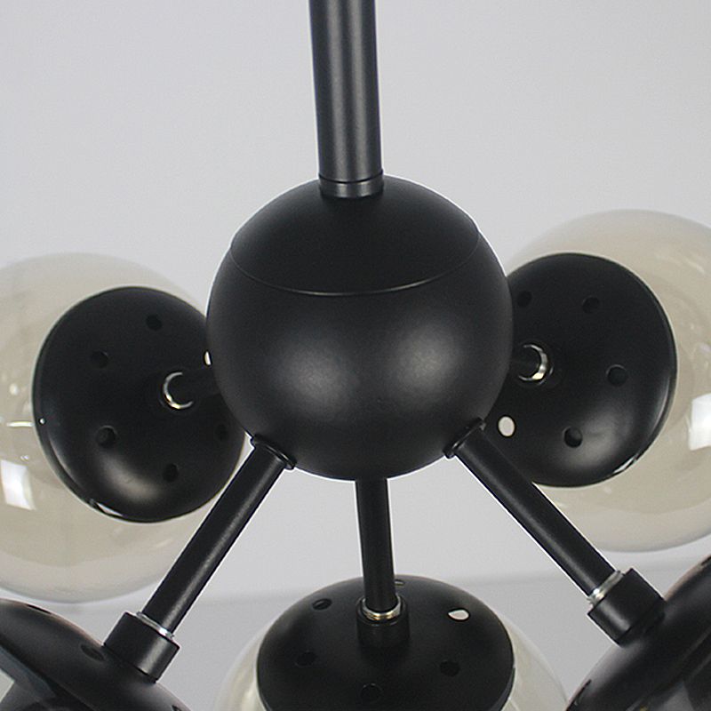 15-Light Modern Style Ceiling Light Linear Transparent Statement Chandelier