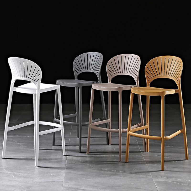 Scandinavian Home Low Back Stool Matte Finish Plastic Barstool