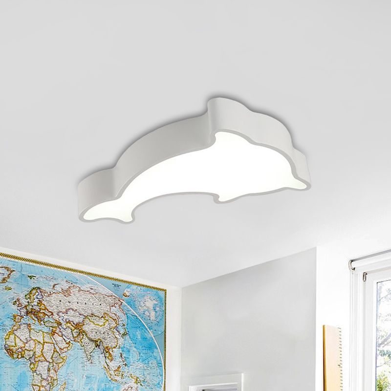 Weiß/Rot/Gelb Delphin Beleuchtung Kinder LED Acryl Flush Mount Deckenleuchte Licht für Schlafzimmer