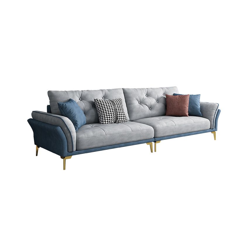Mid Century Modern Tufted Split-Back Sofa 29.53"H Fabric Flared Arm Sofa