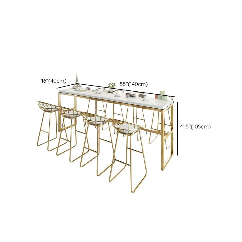 Glam Pub Table Bar Height Rectangle Bar Table for Indoor Use