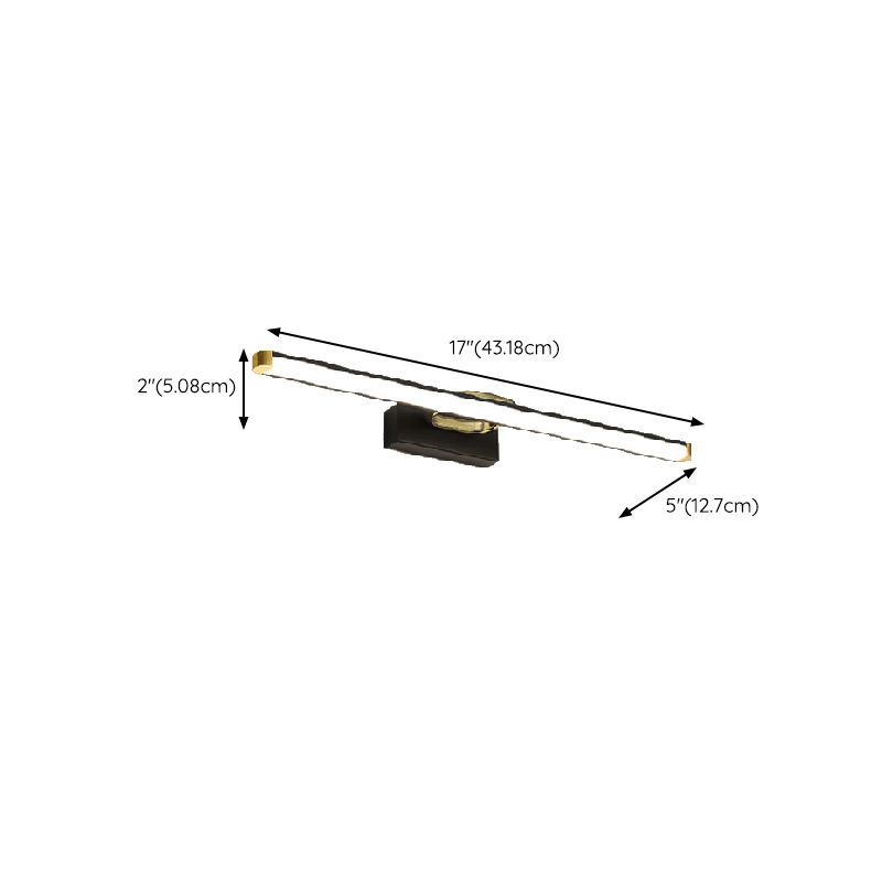 Minimalism Vanity Lighting Metal Wall Light Fixture in Black for Bathroom