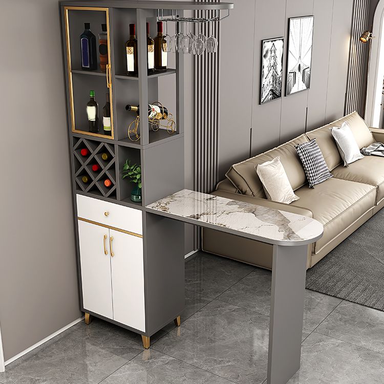 Modern Style Bar Table Stone Bar Table with Storage for Living Room