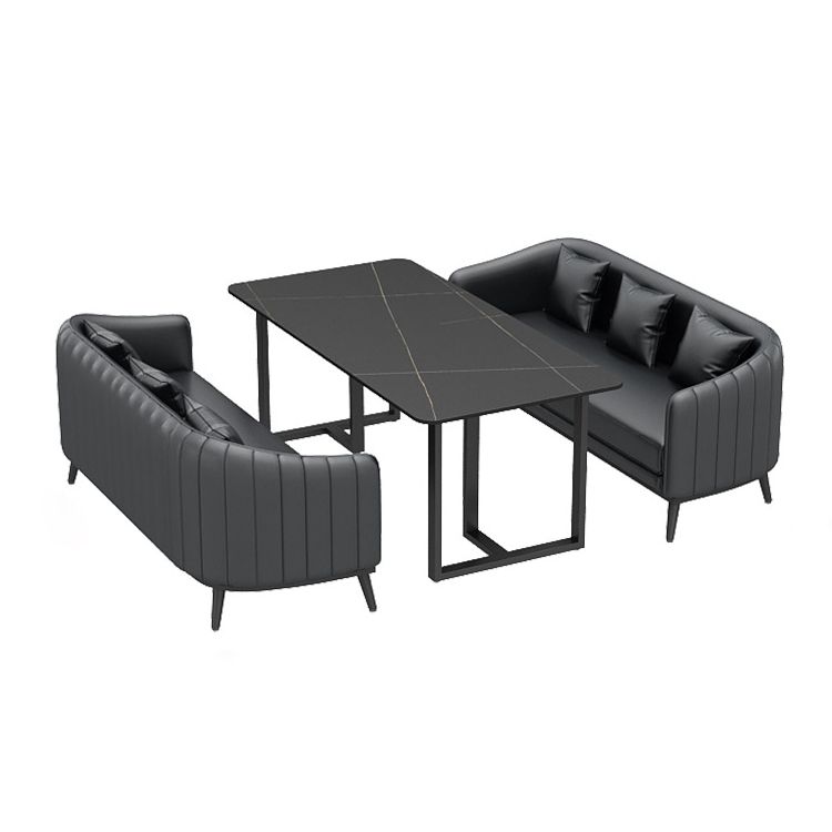 Industrial Style Dining Table Black Base Dining Table for Dining Room