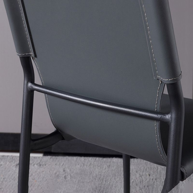 Modern Style Side Chair Leather Dining Chair with 4 Legs for Home Use
