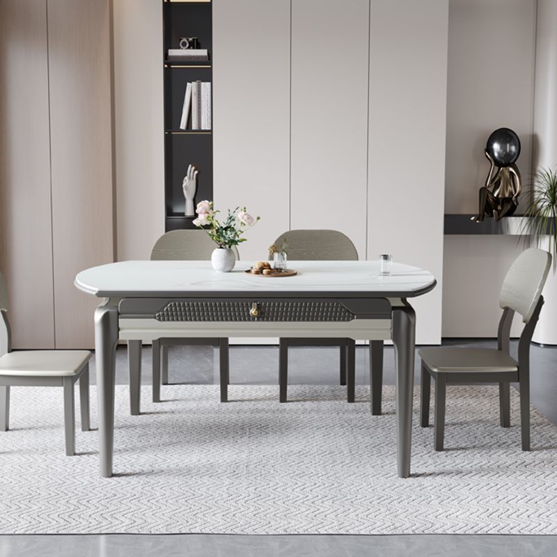 5/7/9/11 Pieces Modern Round Sintered Stone Dining Set for Home