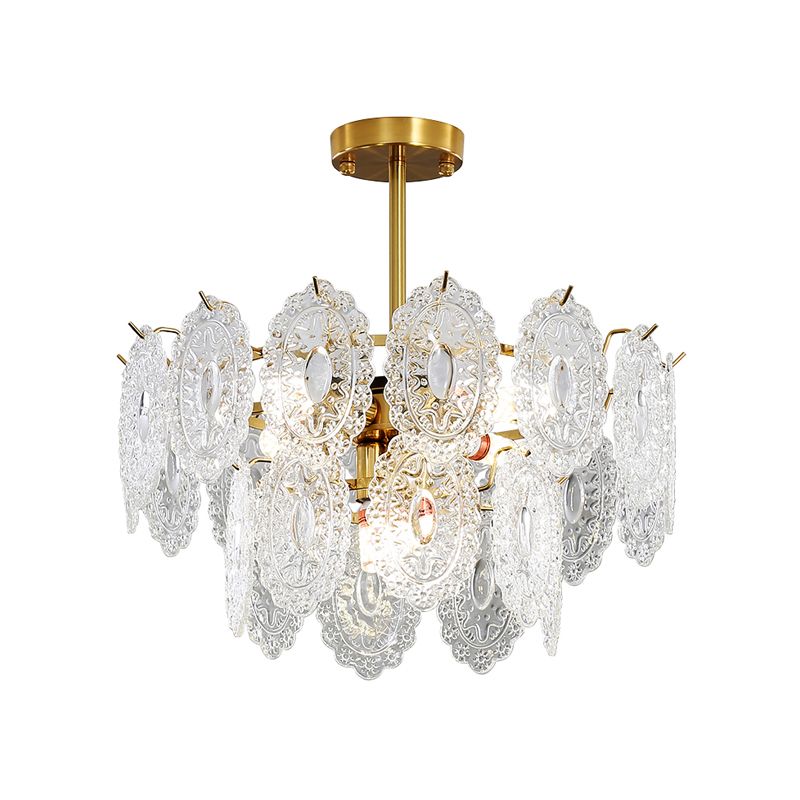 Glass Shade Hanging Light Modern Style Pendant Light Fixture for Living Room