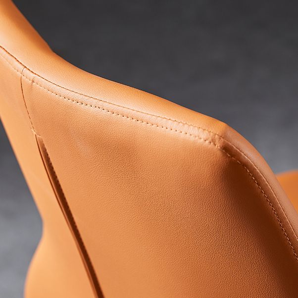 Chaises de salle à manger en cuir de style contemporain chaises sans bras avec des jambes en métal