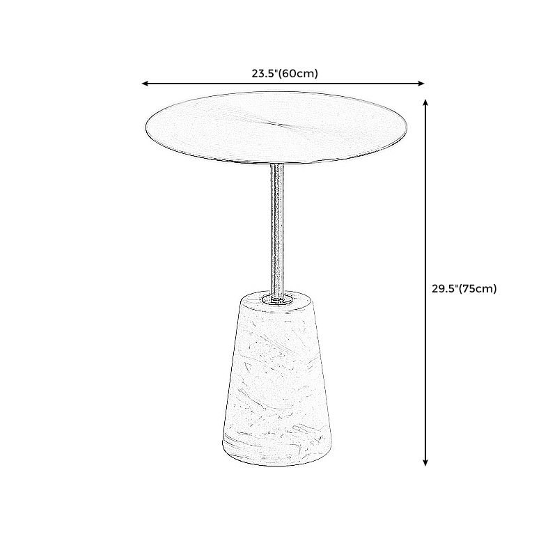 Contemporary  Pedestal End Table Metal Side Table  for Bedroom