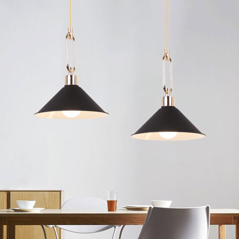 Macaron Pyramid Pendant Lamp Metal Single Light Candy Colored Suspension Light for Hotel