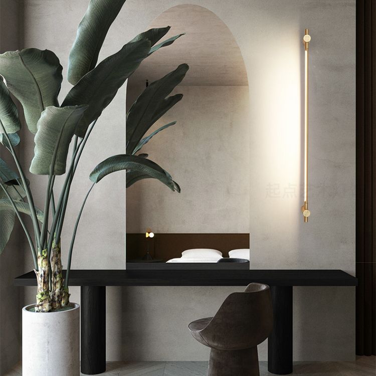 Moderne lichte luxe stijl lineaire wandgemonteerde ijdelheid lichten aluminium wand sconce verlichting in gouden afwerking