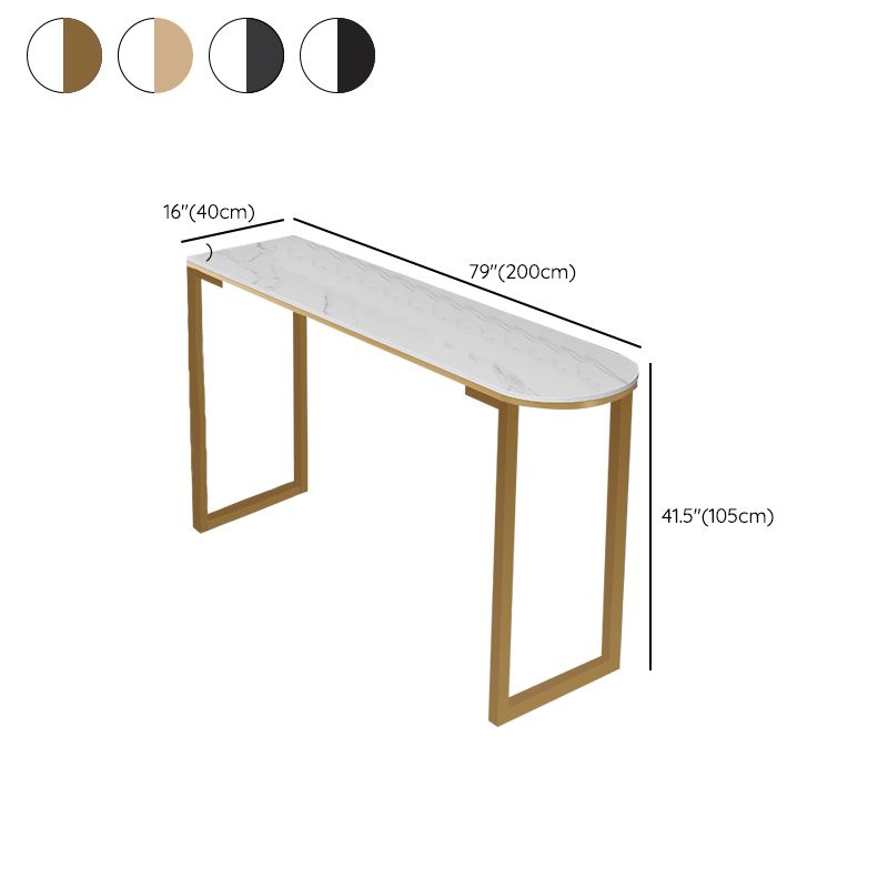 Contemporary Free Form Bar Table with Metal Base for Living Room