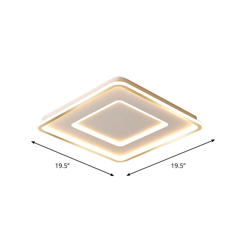 Extra Thin Star/Square/Triangle Flush Light Contemporary Metal Polished Gold LED Ceiling Mount Lamp for Baby Room
