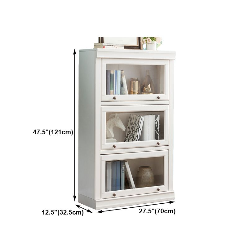 Wooden Vertical Bookcase Contemporary Closed Back Bookshelf for Home Office