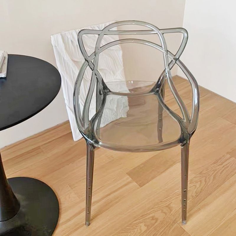 Contemporary Indoor Plastic Open Back Stacking Dining Arm Chair