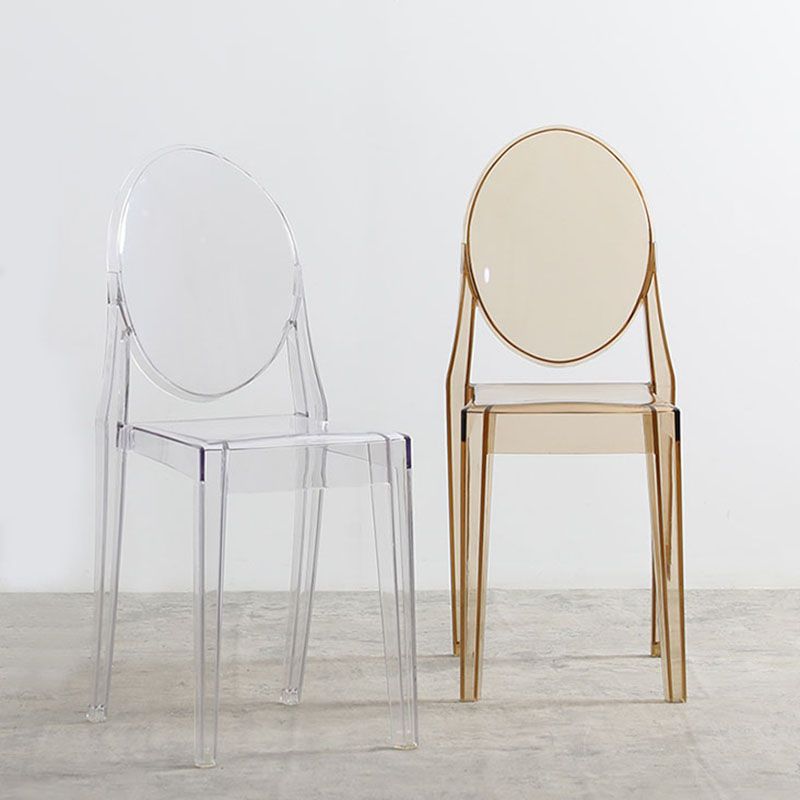 Diseño escandinavo apilable de plástico que cena la silla lateral abierta de la parte posterior de la silla sin brazos