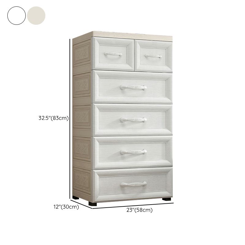 Contemporary Wardrobe Armoire with Drawer Plastic Non-Hanging Armoire