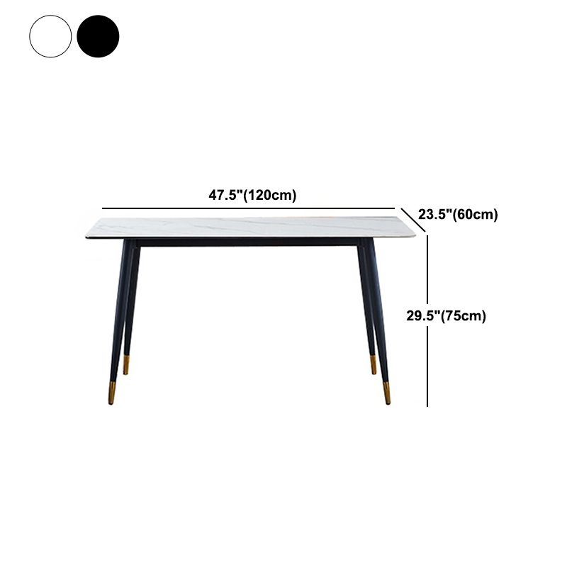 Glam Rectangle Dinette Set 1/2/5/7 Pieces Dining Table Set with Sintered Stone Top