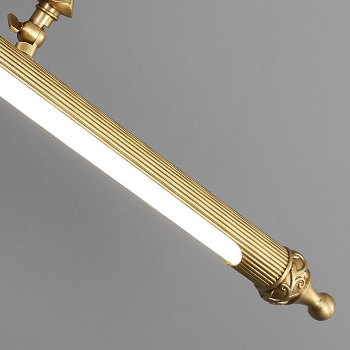 28" Wide Traditional Style LED Vanity Mirror Light Antique Brass Long-strip Wall Lamp for Bathroom