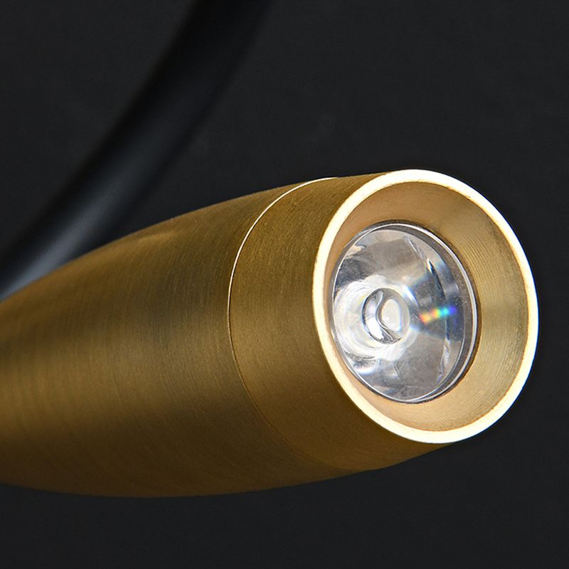 Gold Modern Wall Sconce Linear Shape Wall Light with Metal Shade for Bedroom