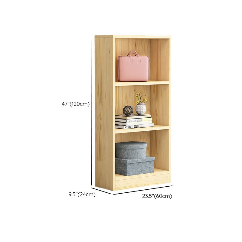 Scandinavian Solid Wood Cubby Storage Bookcase with Closed Back in Natural