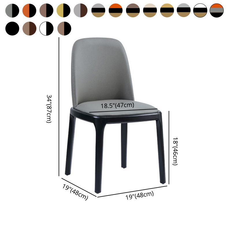 Silla auxiliar Industrial Ash Parsons de cuero con acabado mate (juego de 2)
