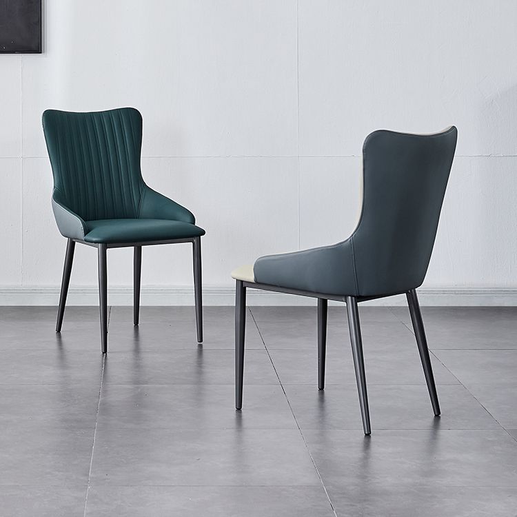 Modern Home Leather Arm Chair Matte Finish Solid Back Dining Chair