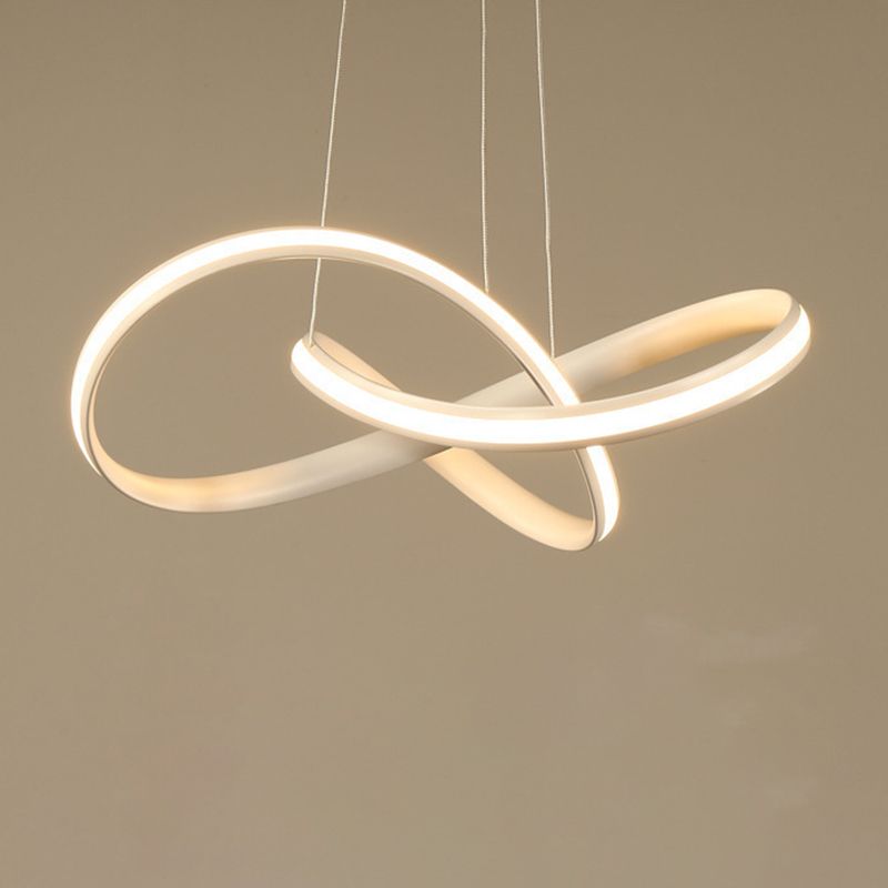 Modern Minimalist LED Pendant Light Aluminium Linear Hanging Lamp with Silicone Shade