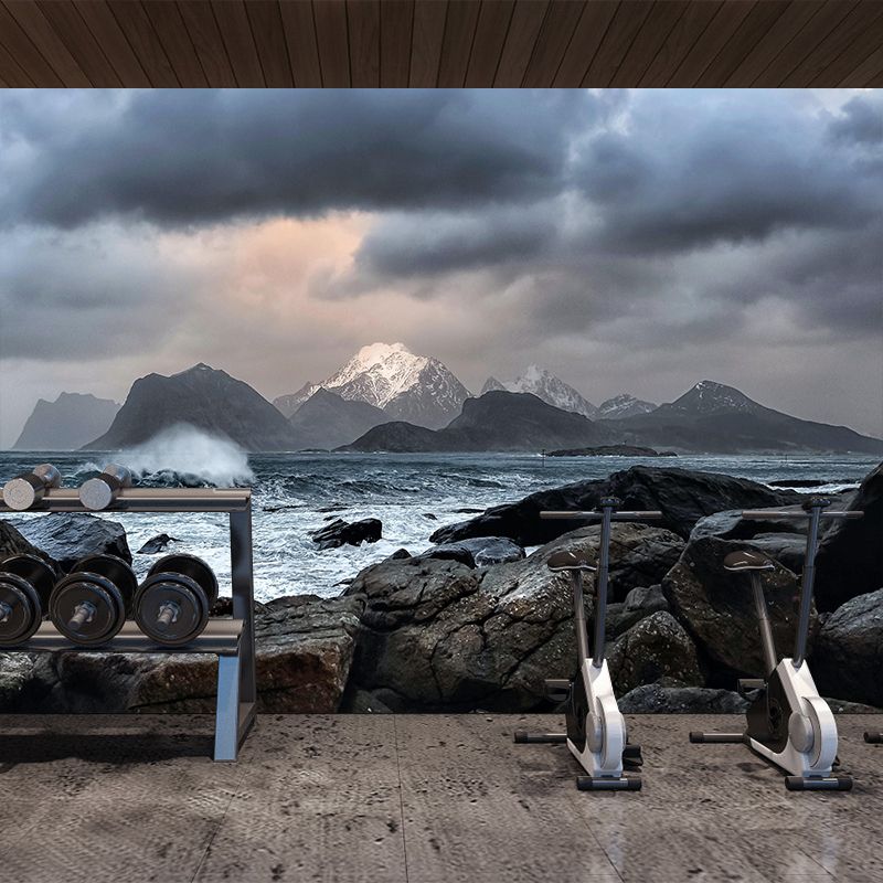 Contemporary Style Sea Wallpaper Mural Wall Covering Bathroom Floor Murals