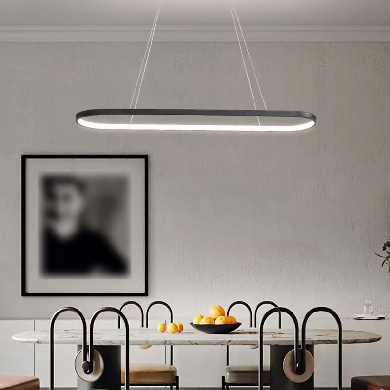 Contemporary Style Linear Shape Island Light Metal 1 Light Pendant Light Fixture