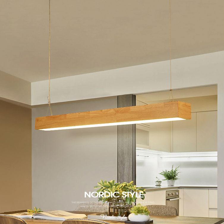 Pendance île rectangulaire beige éclairage moderne les lampes îles à LED minimaliste modernes