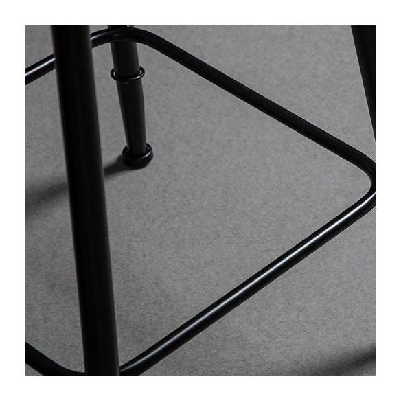 Modern Armless Backrest Counter Stool Iron Bar Stool with Velvet Cushion for Bar