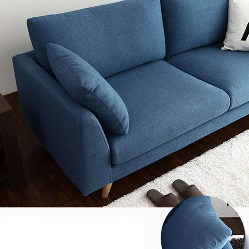 32.3 " H Contemporary Linen Flared Arm Loveseat with Pillows