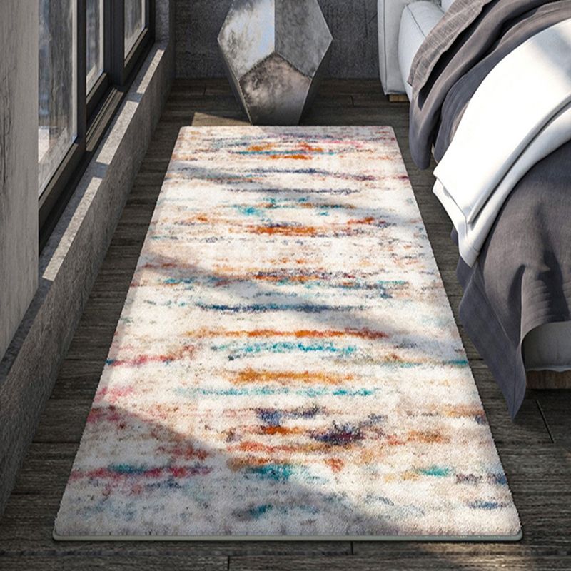 Chic Modern Rug Grey Polyester Area Carpet Anti-Slip Washable Area Rug for Bedroom