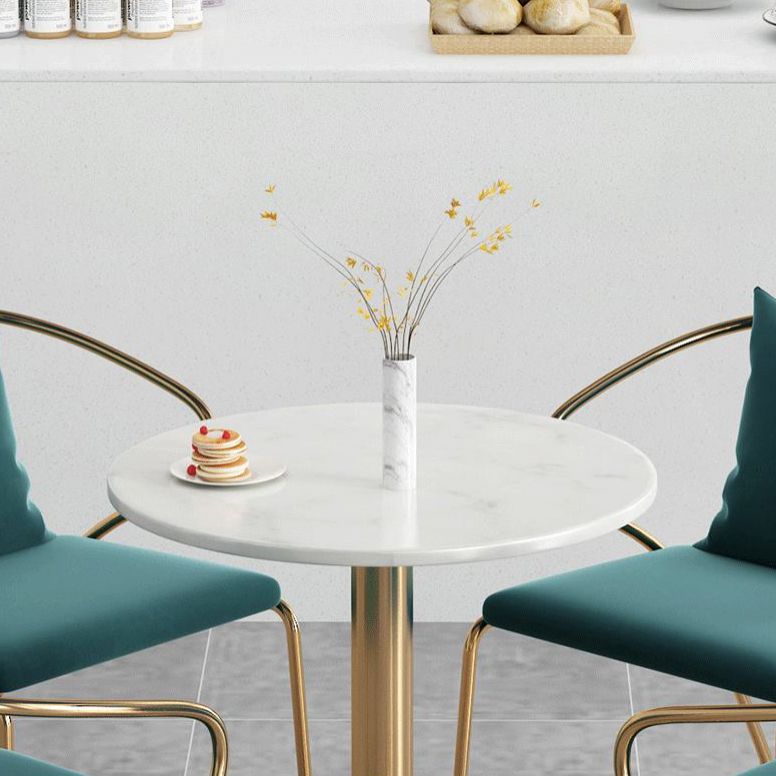 White 1/5 Pieces Dining Set Modern Style Faux Marble Dining Table Set for Home Use