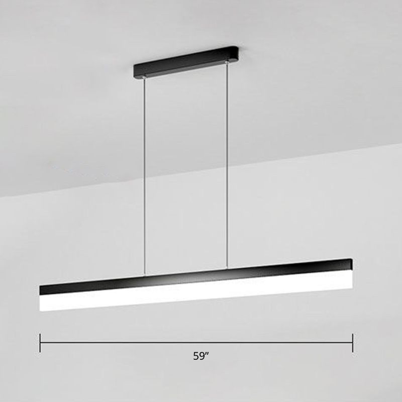 Kit lampada sospesa da ufficio lineare acrilico a led il lampadario a led minimalista in nero