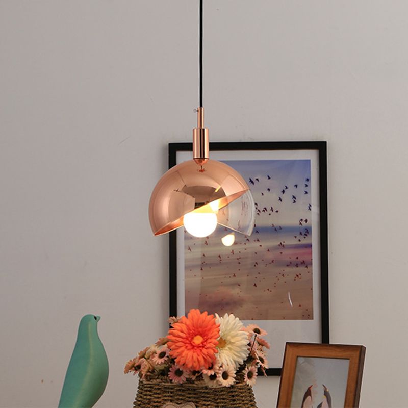 Swivel koepel tint hangend licht postmodern helder glas 1 kop eetkamer in de verlichting hanger in goud/roségoud